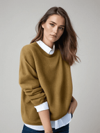 Women's Oversized Knit Sweater Crew Neck Pullover Casual Winter - Lolly 