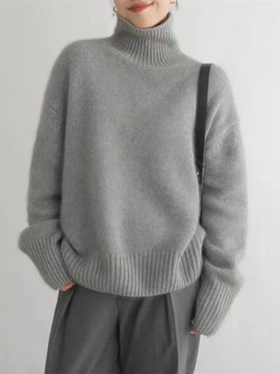 Women's Oversized Turtleneck Knit Sweater Chunky Pullover Casual Winter - Lolly 