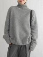 Women's Oversized Turtleneck Knit Sweater Chunky Pullover Casual Winter - Lolly 