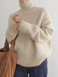 Women's Oversized Turtleneck Knit Sweater Chunky Pullover Casual Winter - Lolly 