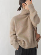 Women's Oversized Turtleneck Sweater Cashmere Pullover Casual Winter Knit - Lolly 