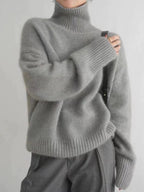 Women's Oversized Turtleneck Sweater Cashmere Pullover Casual Winter Knit - Lolly 
