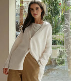 Women's Oversized V-Neck Cardigan Button-Up Ribbed Knit Casual Winter Sweater - Lolly 