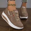 Women's Platform Sneakers Lace-Up Casual Walking Shoes Fashion Printed - Lolly 