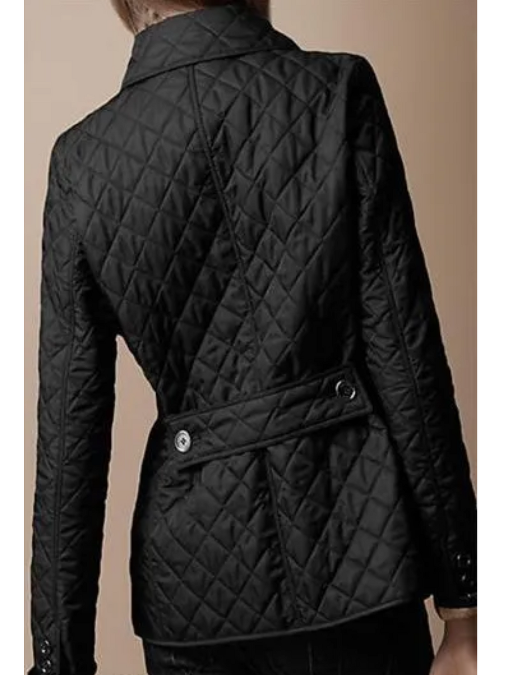 Women's Quilted Jacket Snap Button Turned-Down Collar Lightweight Fall Winter Outerwear - Lolly 