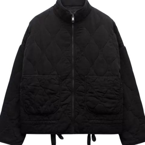 Women's Quilted Padded Jacket Full-Zip Stand Collar Winter Casual Outerwear - Lolly 