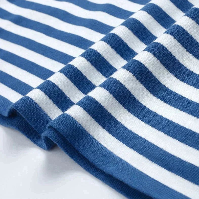 Women's Relaxed-Fit Nautical Striped Sweater Long Sleeve Crew Neck Casual Pullover - Lolly 