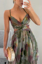 Women's Romantic Sleeveless Formal Dress – Softly Draped Fluid Elegant Party Dress & Wedding Guest Gown - Lolly 