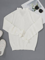 Women's Ruffle Blouse Decorative Buttons Flowing Neckline Feminine Elegant Casual Dressy Chic – Darcey - Lolly 