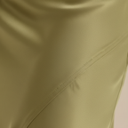 Women's Satin Skirt Elegant Casual Work Office Evening Cocktail Formal Fluid Slip Skirt – Olive - Lolly 