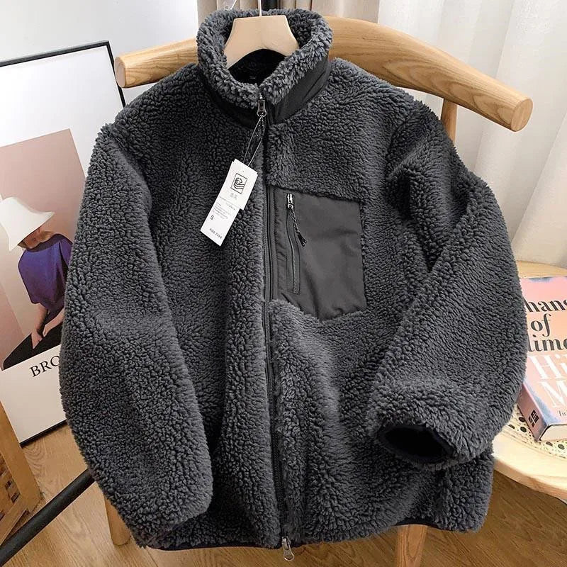 Women's Sherpa Fleece Jacket Zip-Up Oversized Winter Casual Warm Coat - Lolly 