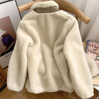 Women's Sherpa Fleece Jacket Zip-Up Oversized Winter Casual Warm Coat - Lolly 