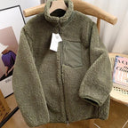 Women's Sherpa Fleece Jacket Zip-Up Oversized Winter Casual Warm Coat - Lolly 