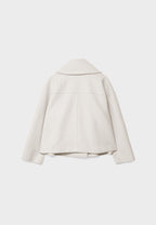 Women's Short Double-Breasted Jacket Lapel Collar Button Placket Casual Chic Cropped Coat – Heidi - Lolly 