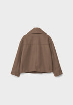 Women's Short Double-Breasted Jacket Lapel Collar Button Placket Casual Chic Cropped Coat – Heidi - Lolly 