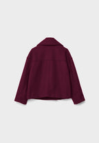 Women's Short Double-Breasted Jacket Lapel Collar Button Placket Casual Chic Cropped Coat – Heidi - Lolly 