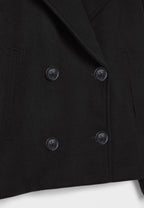 Women's Short Double-Breasted Jacket Lapel Collar Button Placket Casual Chic Cropped Coat – Heidi - Lolly 