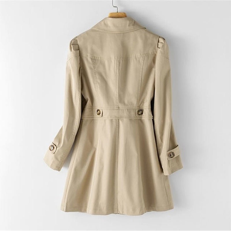 Women's Single-Breasted Trench Coat Blazer Office Workwear Longline Jacket - Lolly 