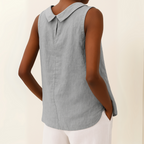 Women's Sleeveless Roll Collar Top Soft Flattering Silhouette Casual Elegant Everyday Chic – Maria - Lolly 