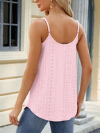 Women's Slim Fit Camisole Cropped Tank Top Scoop Neck Stretch Casual Summer Party Top - Lolly 