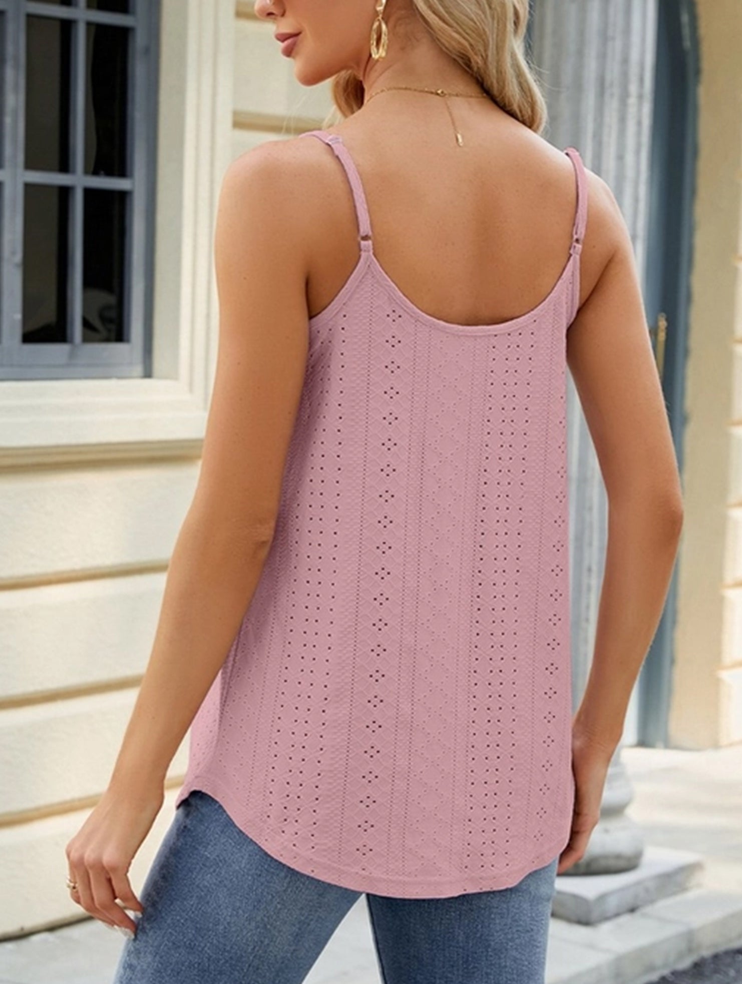Women's Slim Fit Camisole Cropped Tank Top Scoop Neck Stretch Casual Summer Party Top - Lolly 