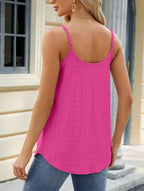Women's Slim Fit Camisole Cropped Tank Top Scoop Neck Stretch Casual Summer Party Top - Lolly 