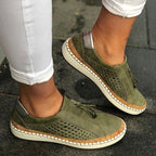 Women's Slip-On Loafers Breathable Perforated Casual Walking Flats with Tassel Detail - Lolly 
