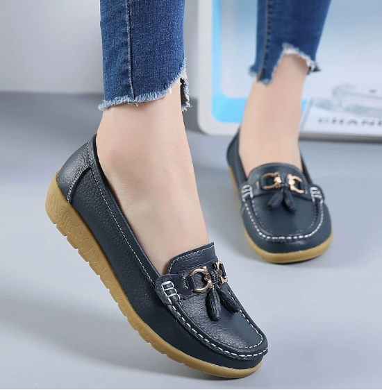 Women's Slip-On Loafers Tassel Detail Comfort Flats Casual Walking Shoes - Lolly 