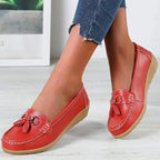 Women's Slip-On Loafers Tassel Detail Comfort Flats Casual Walking Shoes - Lolly 
