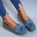 Women's Slip-On Low Moccasins Fringe Detail Lace-Free Casual Elegant Everyday Comfort – White - Lolly 