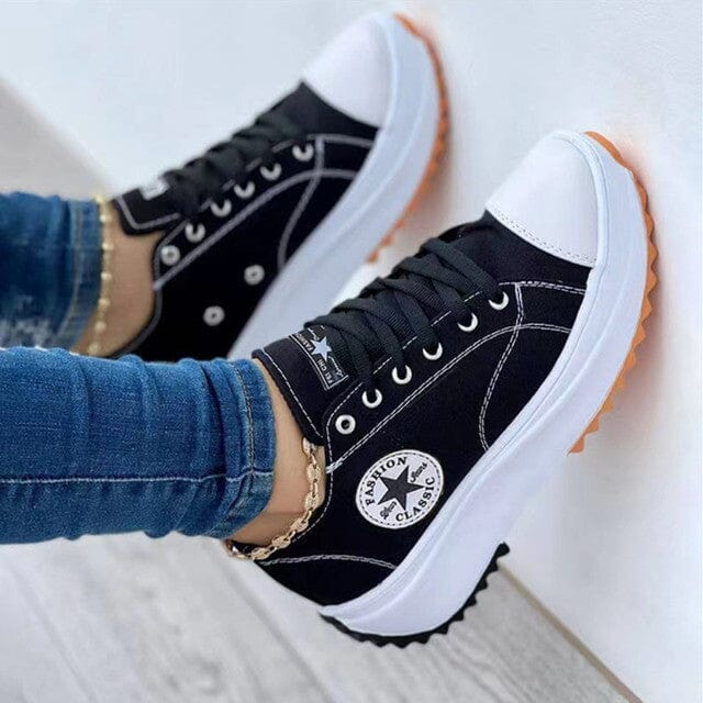 Women's Sneakers – Low-Top Platform Lace-Up - Lolly 