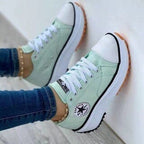 Women's Sneakers – Low-Top Platform Lace-Up - Lolly 