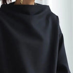 Women's Sophisticated High Neck Top Relaxed Silhouette Long Sleeve Casual Elegant – Renli - Lolly 