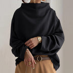 Women's Sophisticated High Neck Top Relaxed Silhouette Long Sleeve Casual Elegant – Renli - Lolly 