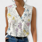 Women's Sophisticated Sleeveless V-Neck Top Breathable Lightweight Flattering Summer – Loretta - Lolly 
