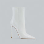 Women's Stiletto Heel Ankle Boots Pointed Toe Side Zip Mid-Calf Evening Party - Lolly 