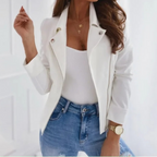Women's Suede Moto Jacket Zip-Up Biker Style Casual Outerwear - Lolly 