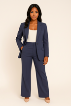 Women's Tailored Two-Piece Blazer Pants Suit Set Formal Work Office Business Casual Wedding Guest Elegant – Classique - Lolly 