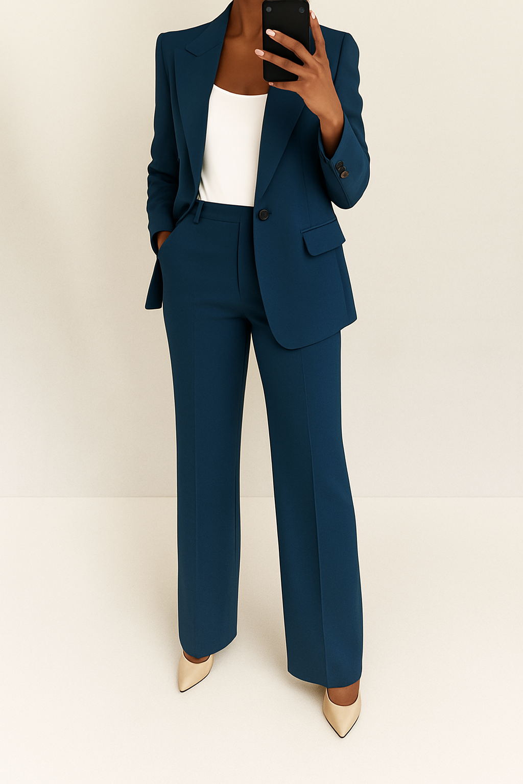 Women's Two-Piece Suit Tailored Blazer Wide-Leg Pants Elegant Relaxed Fit Casual Formal – Julie - Lolly 