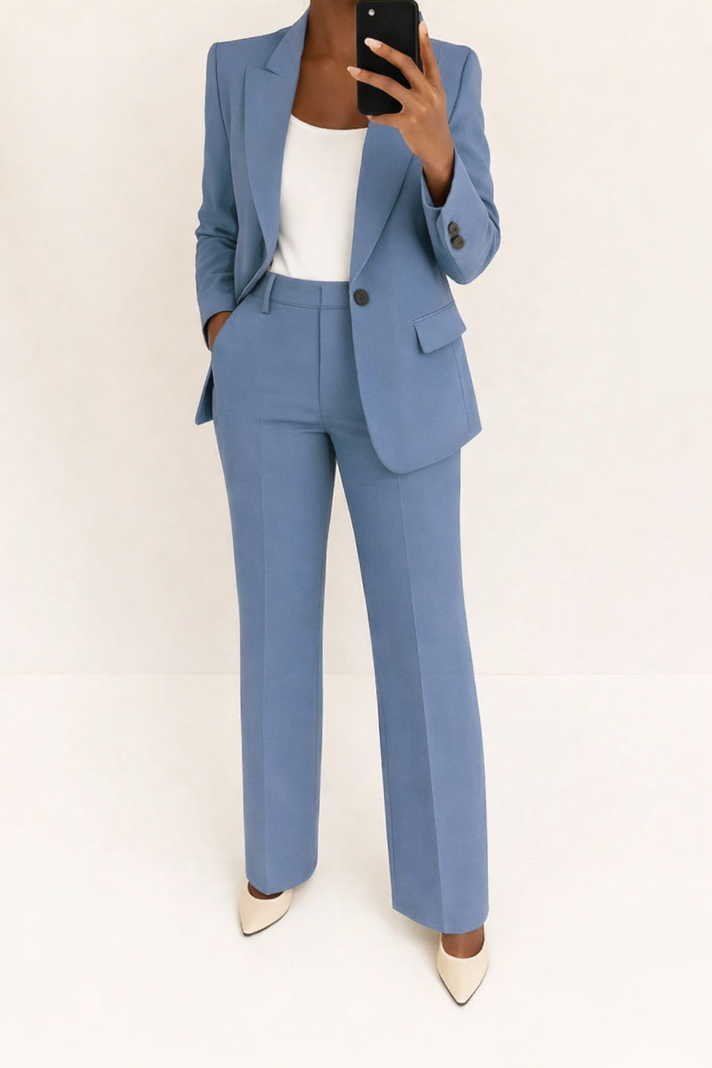 Women's Two-Piece Suit Tailored Blazer Wide-Leg Pants Elegant Relaxed Fit Casual Formal – Julie - Lolly 