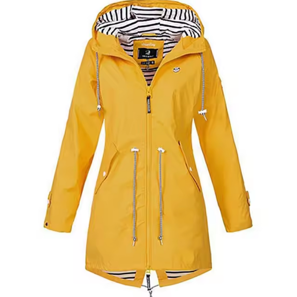 Women's Waterproof Rain Jacket Hooded Lightweight Outdoor Windproof - Lolly 