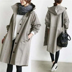 Women's Waterproof Rain Jacket Hooded Lightweight Trench Coat Casual Outdoor - Lolly 