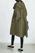 Women's Waterproof Rain Jacket Hooded Lightweight Trench Coat Casual Outdoor - Lolly 