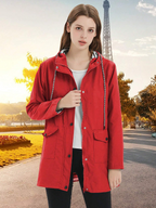 Women's Waterproof Rain Jacket Hooded Windproof Outdoor Hiking Lightweight - Lolly 