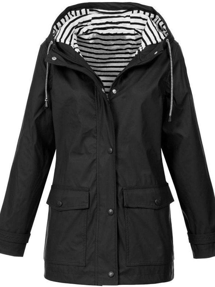 Women's Waterproof Rain Jacket Hooded Windproof Outdoor Hiking Lightweight - Lolly 