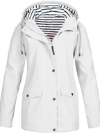 Women's Waterproof Rain Jacket Hooded Windproof Outdoor Hiking Lightweight - Lolly 