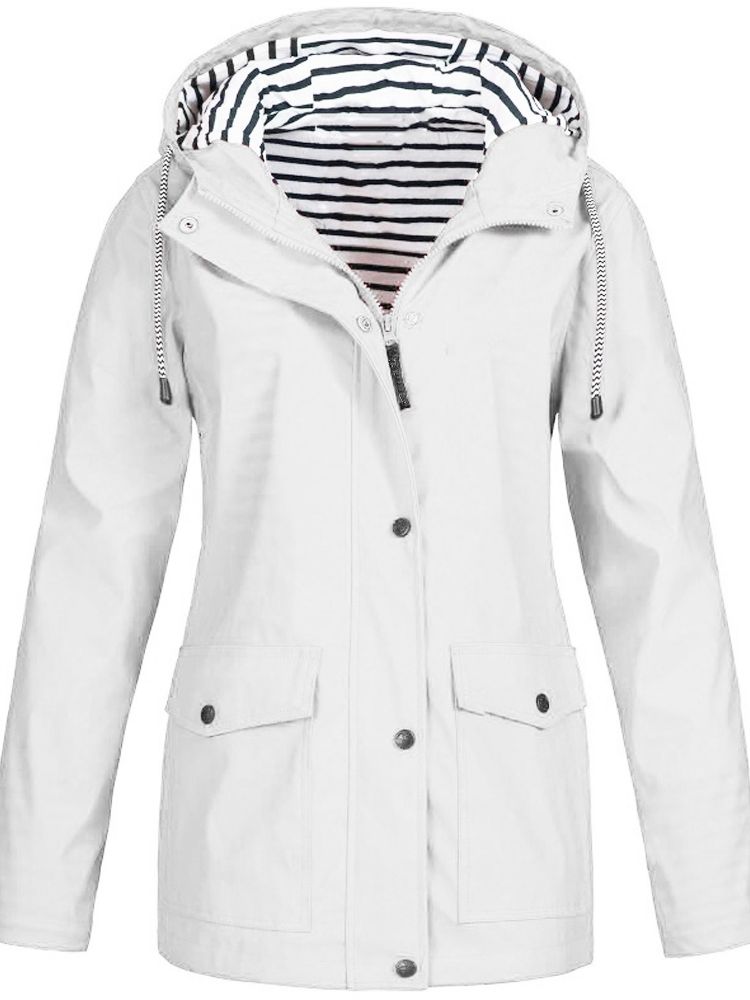 Women's Waterproof Rain Jacket Hooded Windproof Outdoor Hiking Lightweight - Lolly 