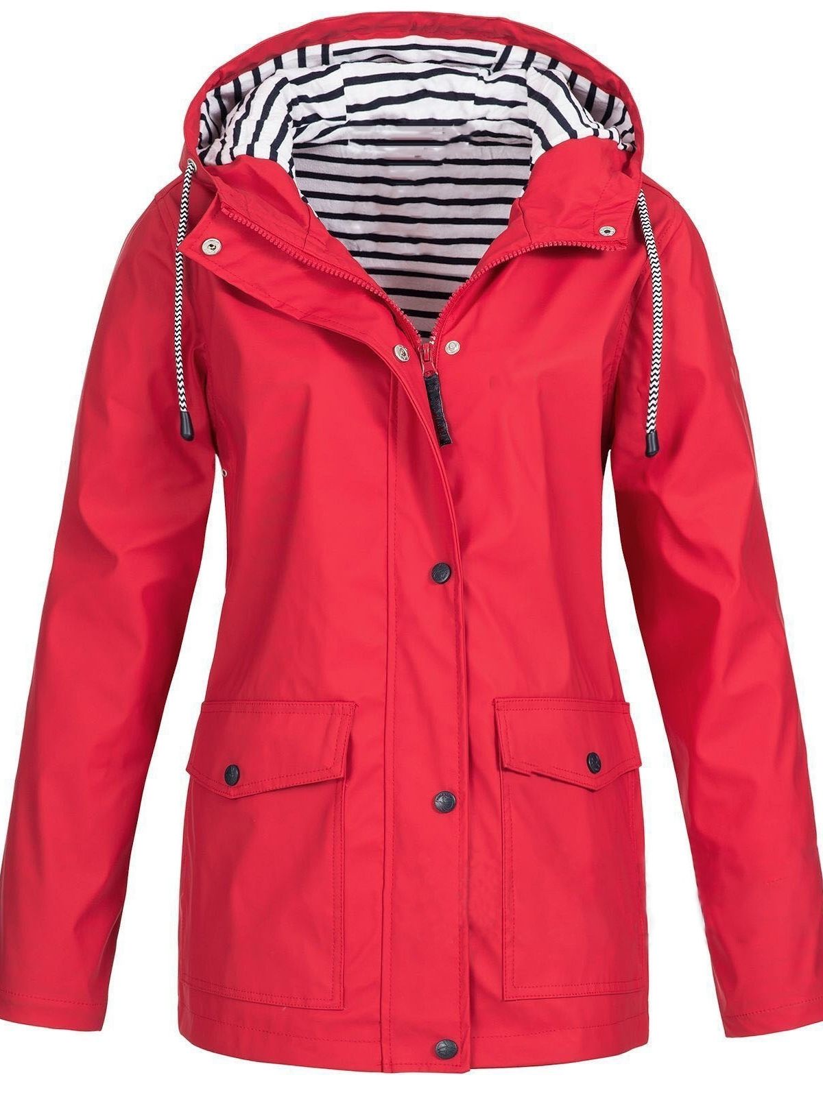 Women's Waterproof Rain Jacket Hooded Windproof Outdoor Hiking Lightweight - Lolly 