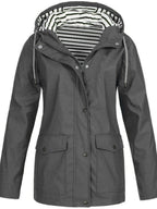 Women's Waterproof Rain Jacket Hooded Windproof Outdoor Hiking Lightweight - Lolly 