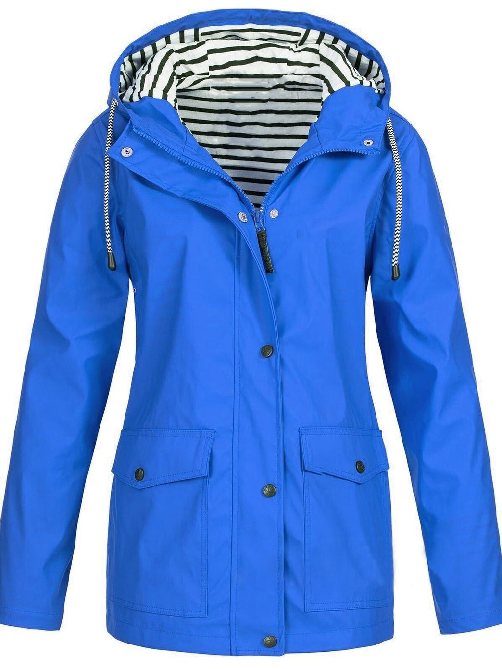 Women's Waterproof Rain Jacket Hooded Windproof Outdoor Hiking Lightweight - Lolly 